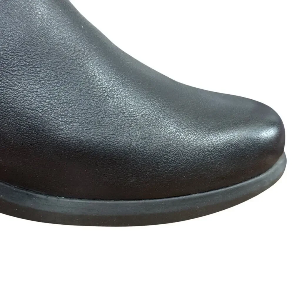 Hush Puppies The Body Shoe Maria Black Wedge Leather Comfort Shoes Slip On sz 8